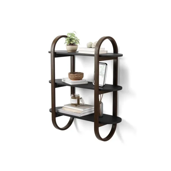 1016859-048 - BELLWOOD wall shelf, black/walnut