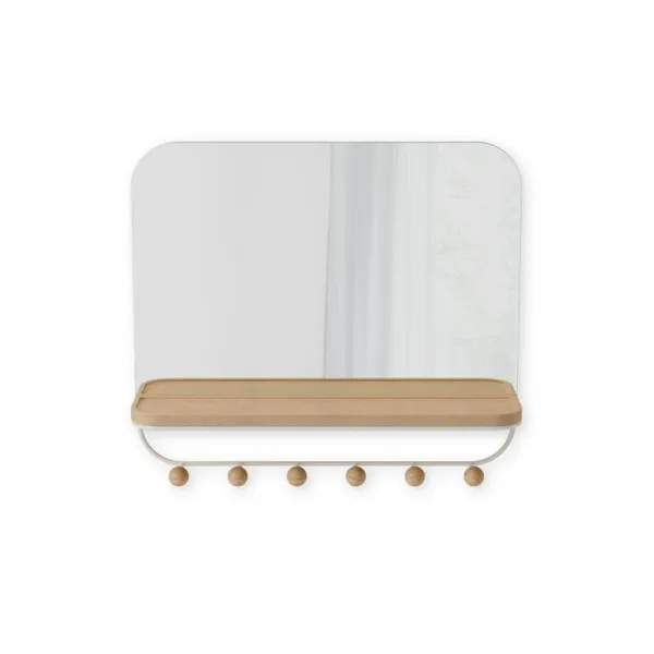 1018031-660 - ESTIQUE Wall mirror with shelf and 6 hooks