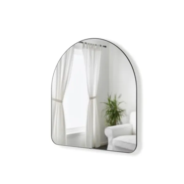 1017061-378 - HUBBA Arched wall mirror, 86 x 91 cm, titanium