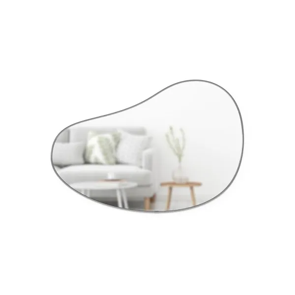 1018529-378 - HUBBA Pebble organically shaped decorative mirror, titanium