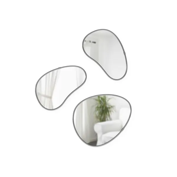 1018566-378 - HUBBA Pebble 3 organisch geformter Wandspiegel, titan