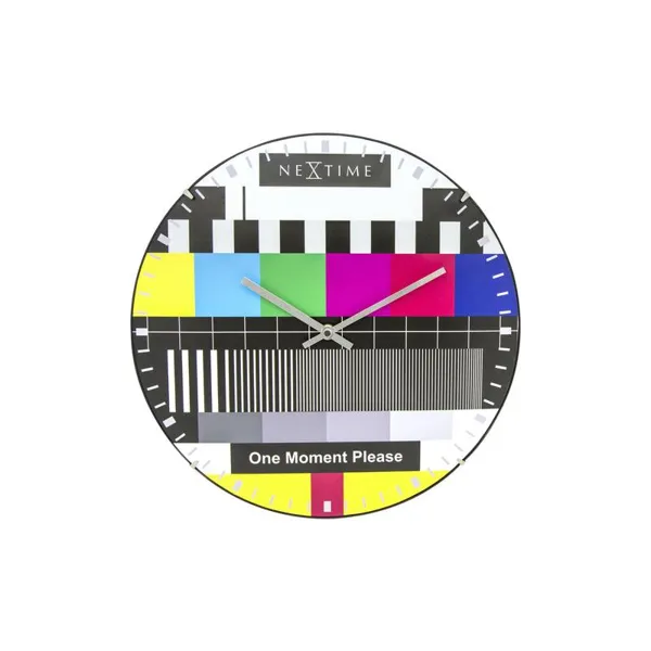 3162 - Wall Clock "Testpage Dome", Dome Glass, Multicolor, 35 cm