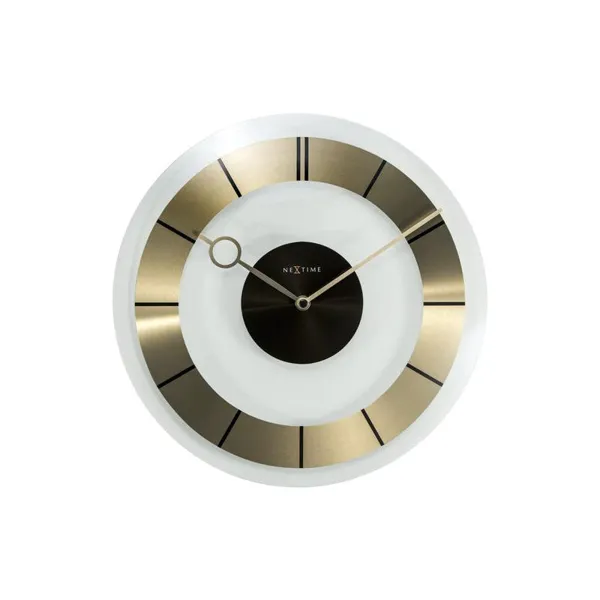 2790GO - Wall clock "Retro", glass, gold, 31 cm