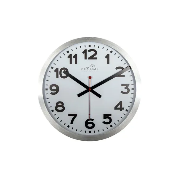 3999ARRC - Wall clock "Station Radio Controlled", aluminum, white, 35 cm