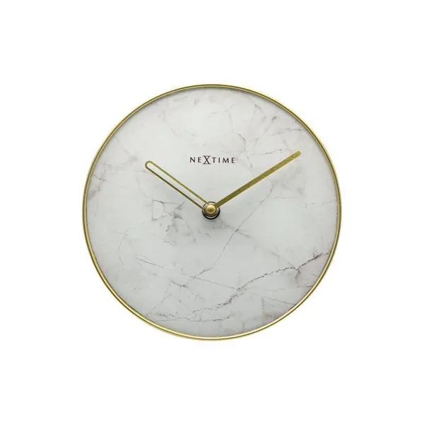 5222WI - Table/Wall clock "Marble", glass/metal, 20 cm
