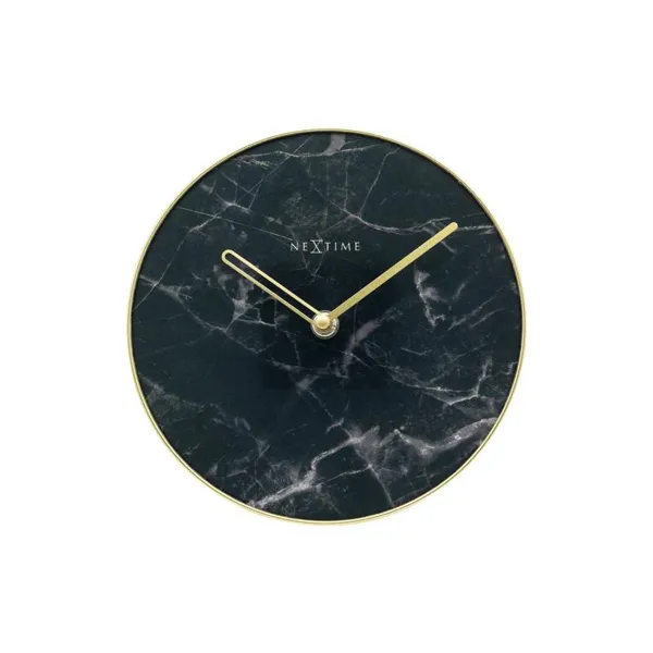 5222ZW - Table/Wall clock "Marble", glass/metall, black, 20 cm