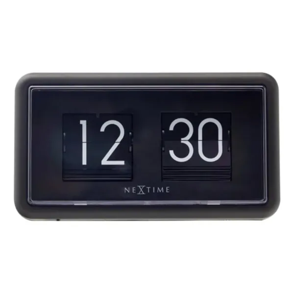 5228ZW - Table or Wall Clock "Flip Clock", Black, 18 x 10 x 7 cm