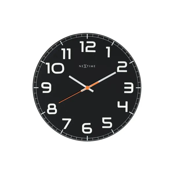 8817ZW - Wall Clock "Classy Round", Glass, Black, 30 cm x 3,5 cm