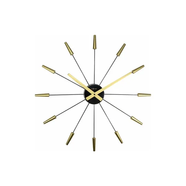 2610GO - Stille Wanduhr "Plug Inn", Edelstahl, Gold, 58 cm