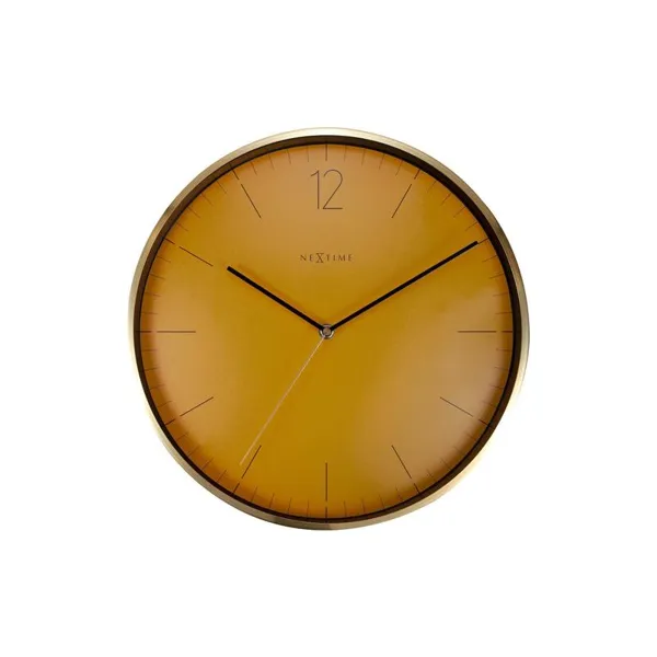 3252FM - Wall clock "Essential Gold", glass/metal, Fruity Manderin, 34 cm