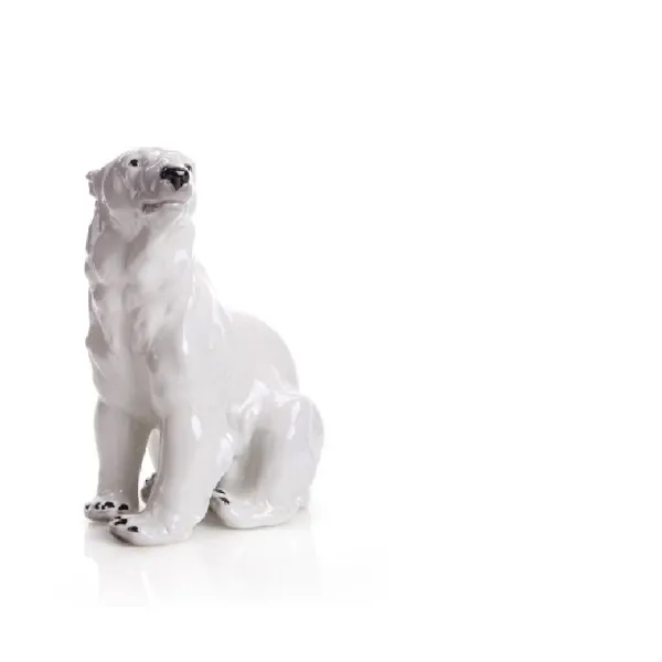 430/40 - Polar bear porcelain figure, 22 cm, white lacquered
