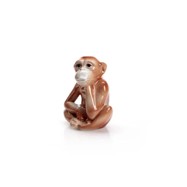 682/40 - Monkey porcelain figure, 11 cm, brown lacquered