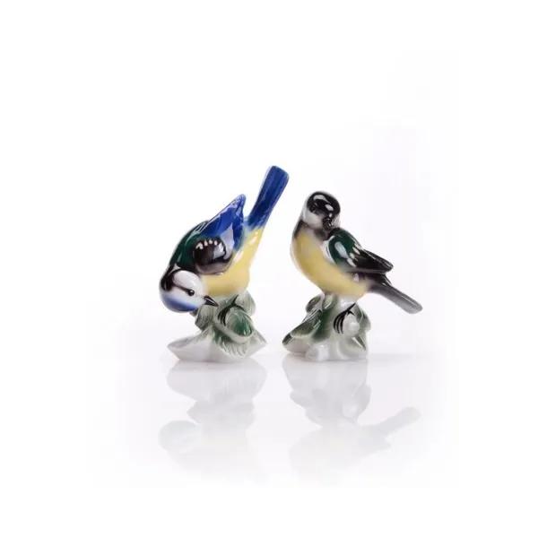2269/40+2270/40 - Porcelain figurines titmice, 10 cm, coloured