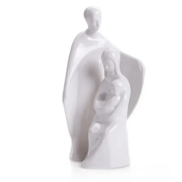 2640-41 BW S - Porzellanfigur moderne Familie Serie. 19/13 cm, bisquit weiß
