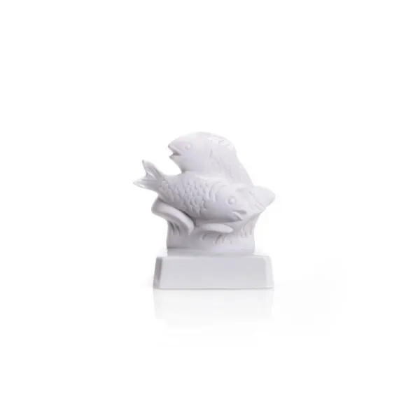 2709 BW - Porcelain figure zodiac sign fish 10 cm, bisquit white
