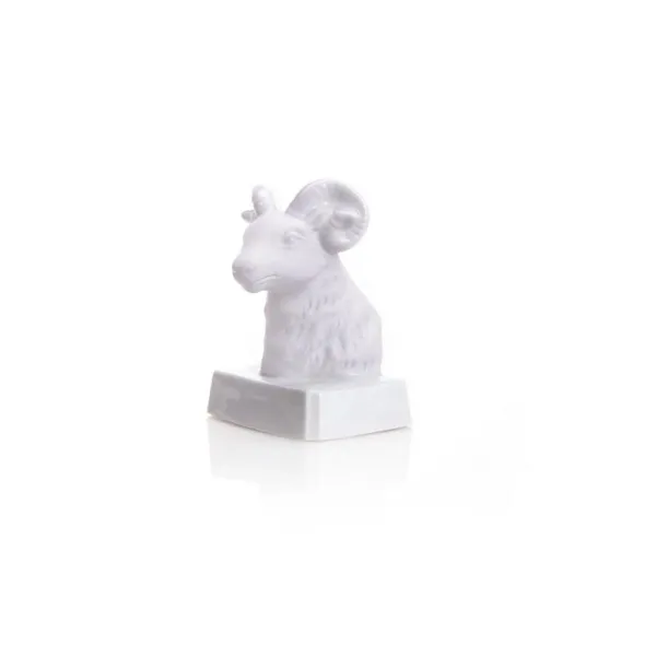 2710 BW - Porcelain figure zodiac sign Aries 10 cm, bisquit white