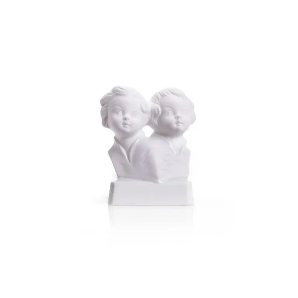 2712 BW - Porcelain figure zodiac sign Gemini, 10 cm, bisquit white