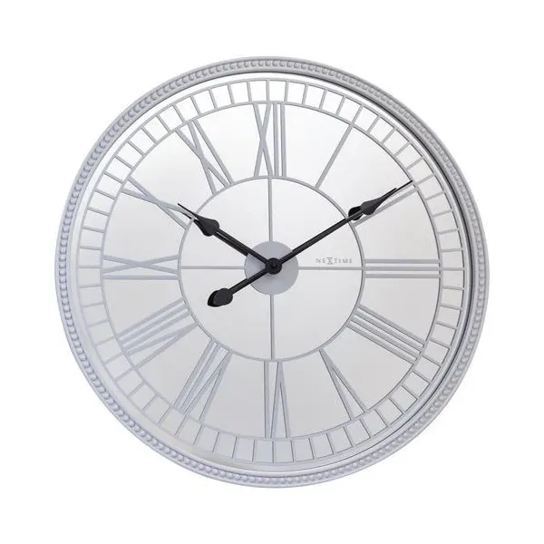 "Cleopatra's Mirror" - wall clock, Ø 56 cm, mirror, white