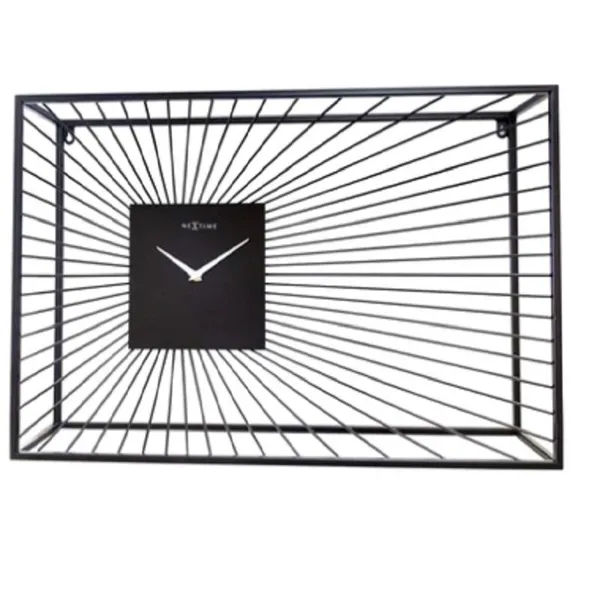 3301ZW - Vasco" wall clock, Silent, Black, Metal, 70x45x15 cm