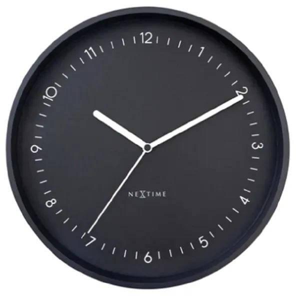 3305ZW - Berlin" wall clock, Silent, Black, Aluminium, 30 cm