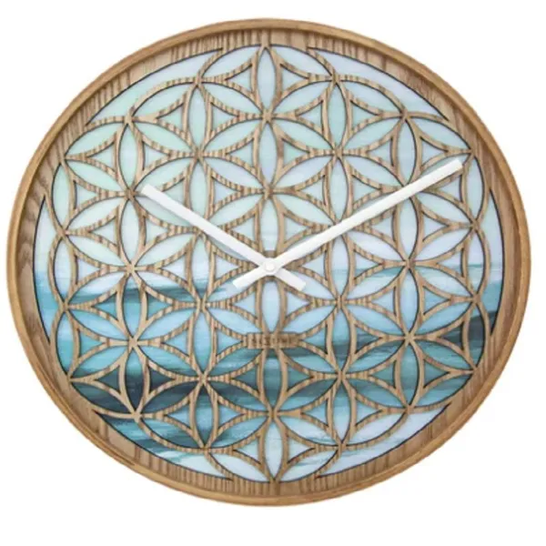 3306 - Concord" wall clock, Silent, Green, Wood, 40 cm