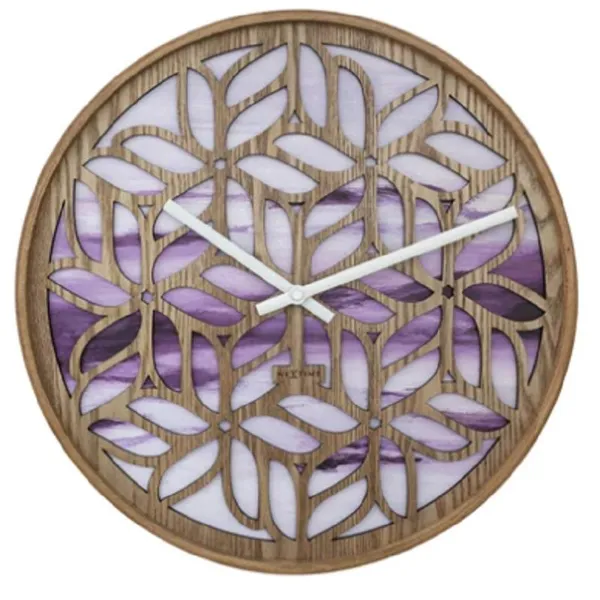 3308 - Yogi" wall clock, Purple, Wood, 40 cm