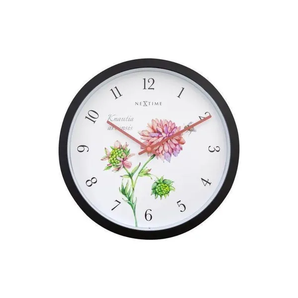 "Knautia" - wall clock, Ø 30.5 cm, black