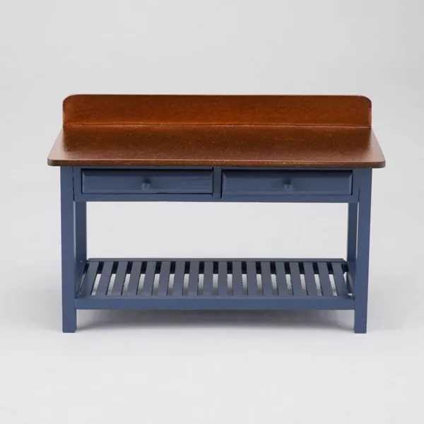 001.525/9 - Miniature, large blue work table, empty