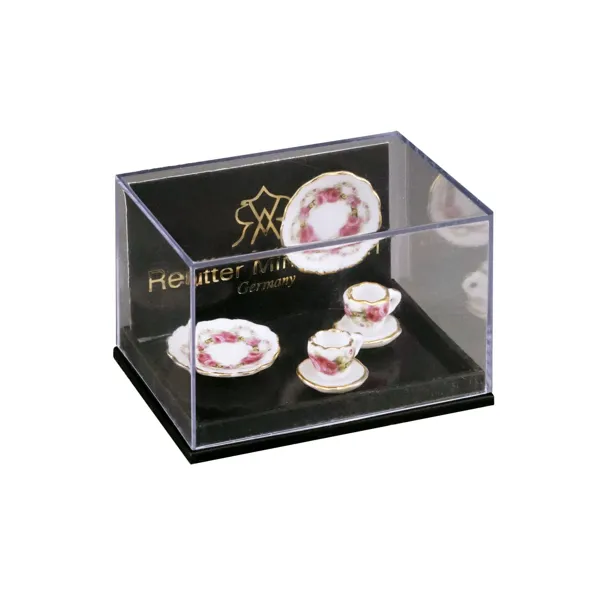 2 coffee set, rose ribbon