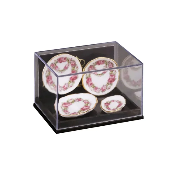 2 dinner sets, rose ribbon