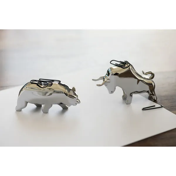Bull &amp; Bear paper clip holder, 2 pcs.