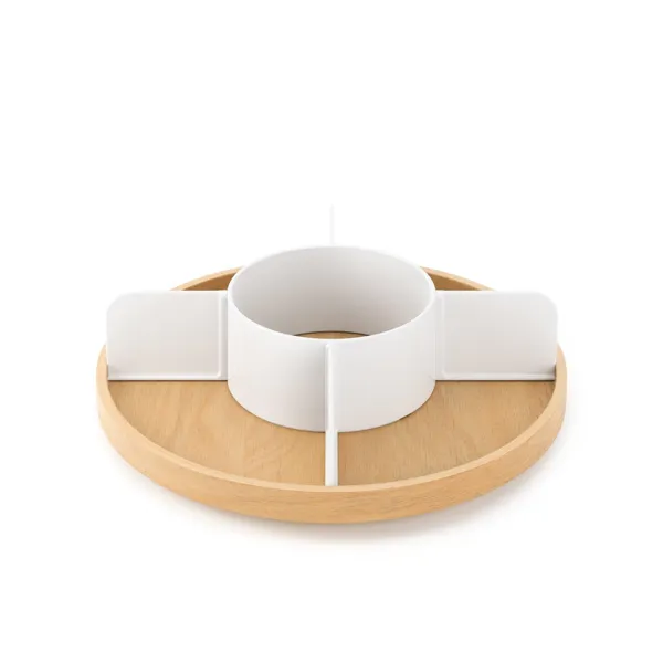 BELLWOOD Lazy Susan divided, white/nature
