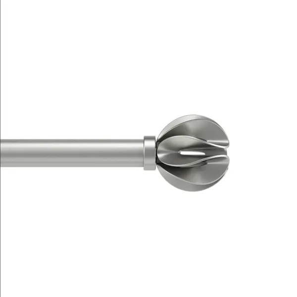 Blossom Curtain Rod, 42-120", 1", Eco-Friendly Nickel