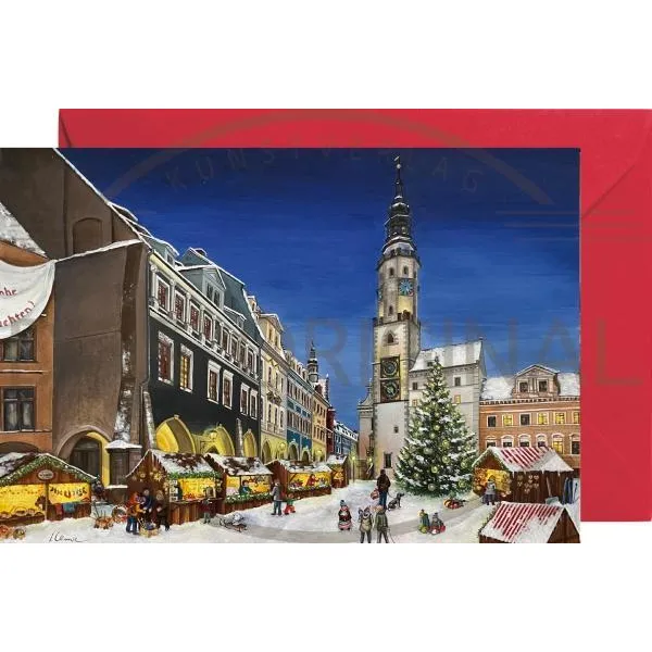 2977 - Mini Advent calendar with envelope - Christmas in Görlitz