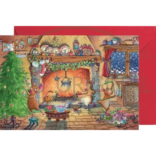 Mini advent calendar Christmas with the mouse family