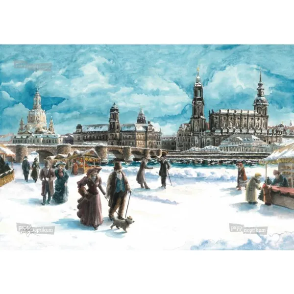 1040 - Dresden - Blick zur Augustusbrücke (Klappkarte)