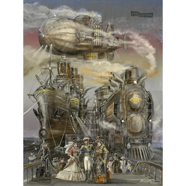 2018 - Das große Dampfrennen - Steampunk (Klappkarte)