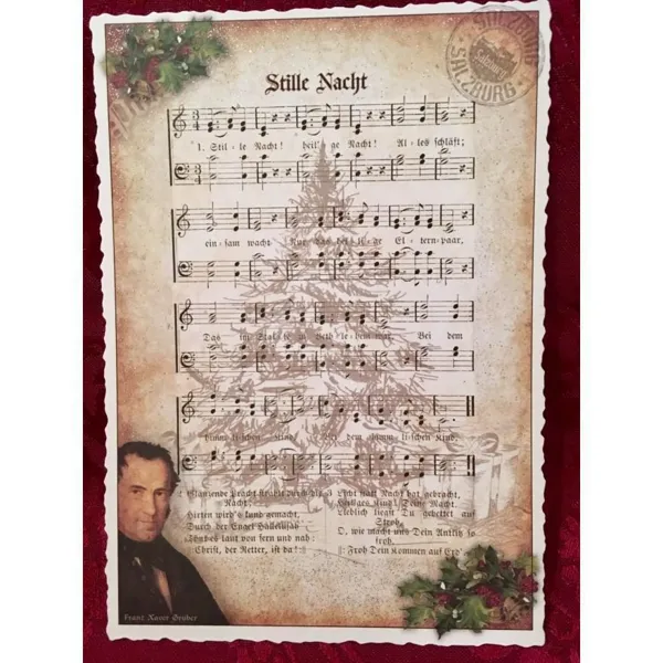 5033 - Christmas Silent Night postcard (with mica)