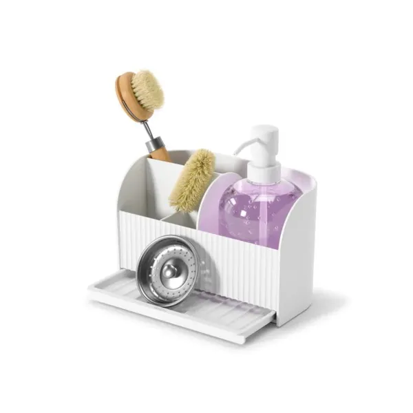 1019722-660 - Sling sink caddy with soap dispenser, white
