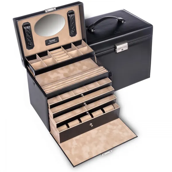 86.121.010443 - Jewellery box Nancy new classic black leather