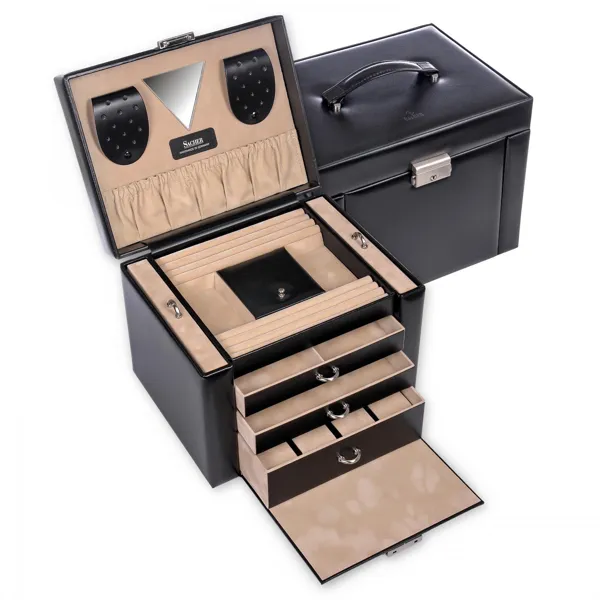 81.107.010443 - Jewellery box Maxima new classic black leather