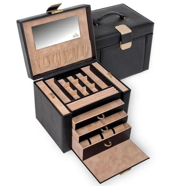88.000.120443 - Jewellery box Marta saffiano black