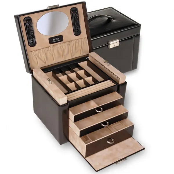 88.107.010443 - Jewellery box Marta new classic black leather