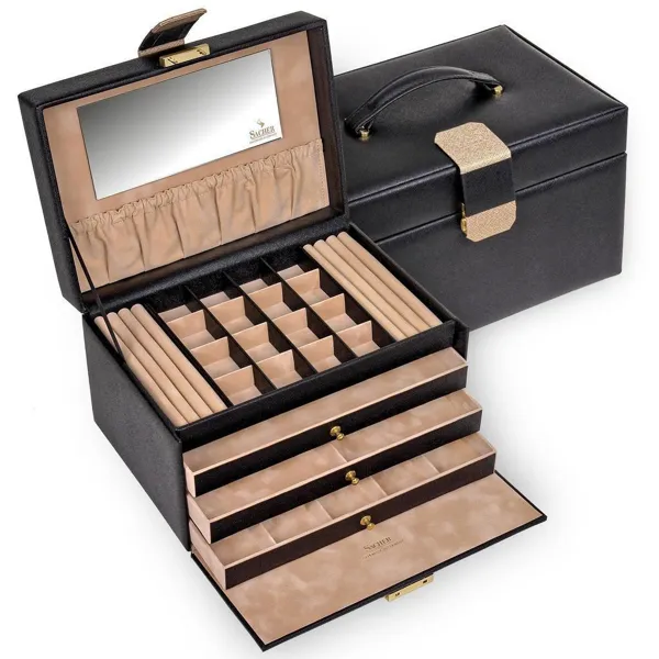 77.000.120443 - Jewellery box Lena saffiano black