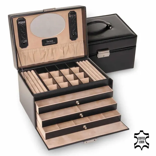77.107.010443 - Schmuckkasten Lena new classic schwarz Leder