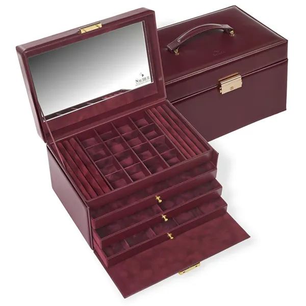 77.301.010101 - Lena acuro bordeaux leather jewellery box
