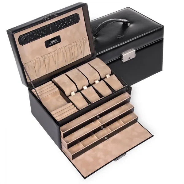 73.107.010443 - Jewellery box Katja new classic black leather