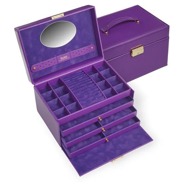 74.519.560505 - Jewellery box Karen colisimo violet full grain cowhide