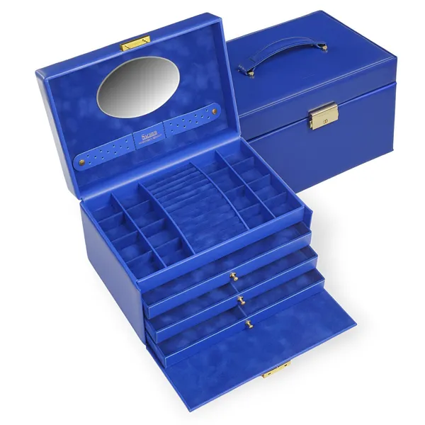 74.519.561515 - Jewellery box Karen colisimo blue full grain leather