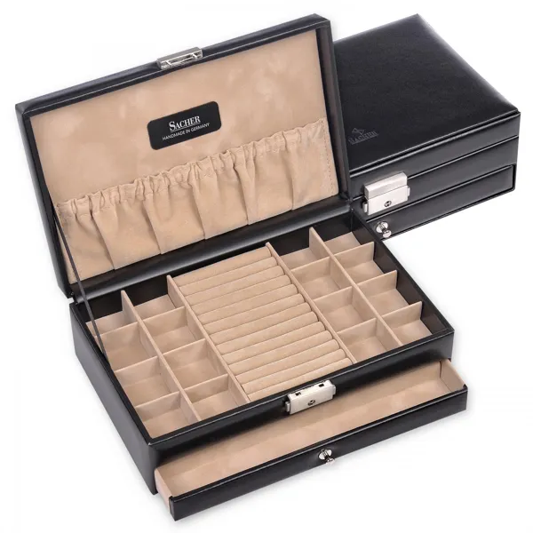 2040.010443 - Ring and collector's case new classic black leather